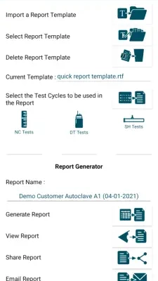 SQI Android App - Reports Page